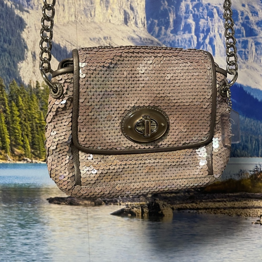 Coach shoulder bag- sequin shoulder small purse